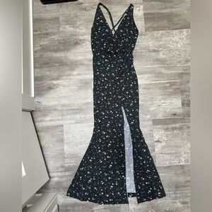 Reformation Black Floral Maxi Dress